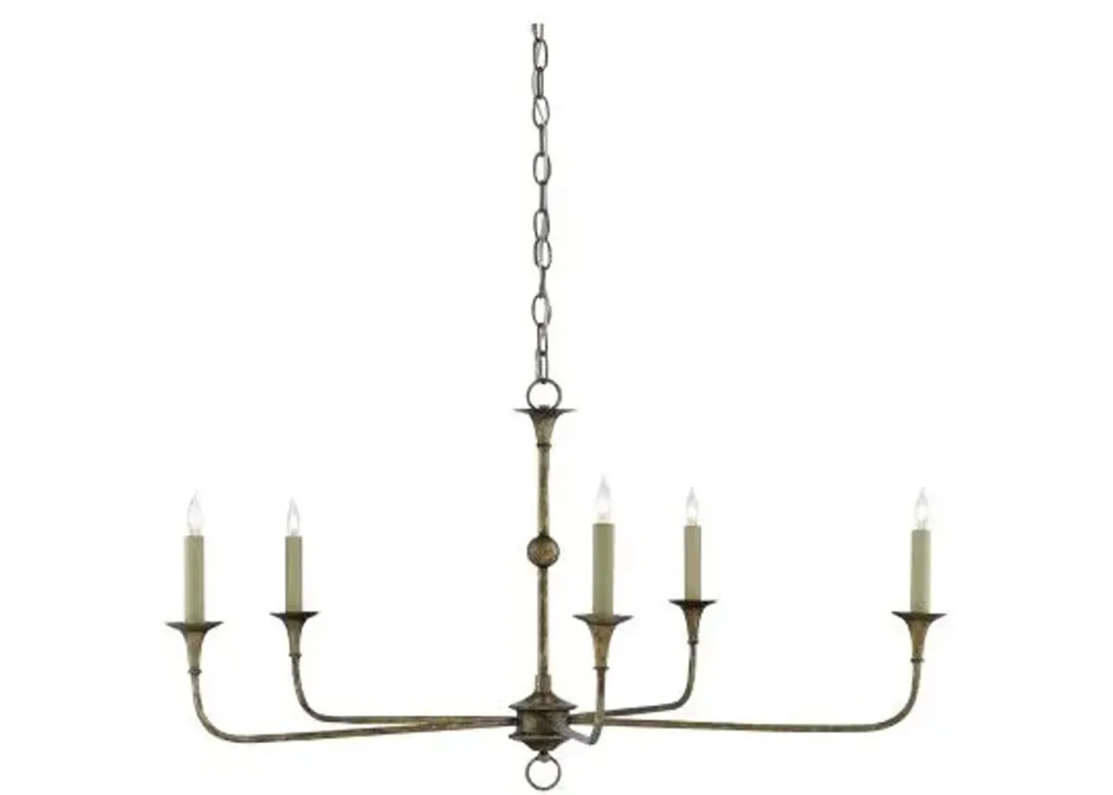 Nottaway Chandelier - Pyrite Bronze - Currey & Company - Brown