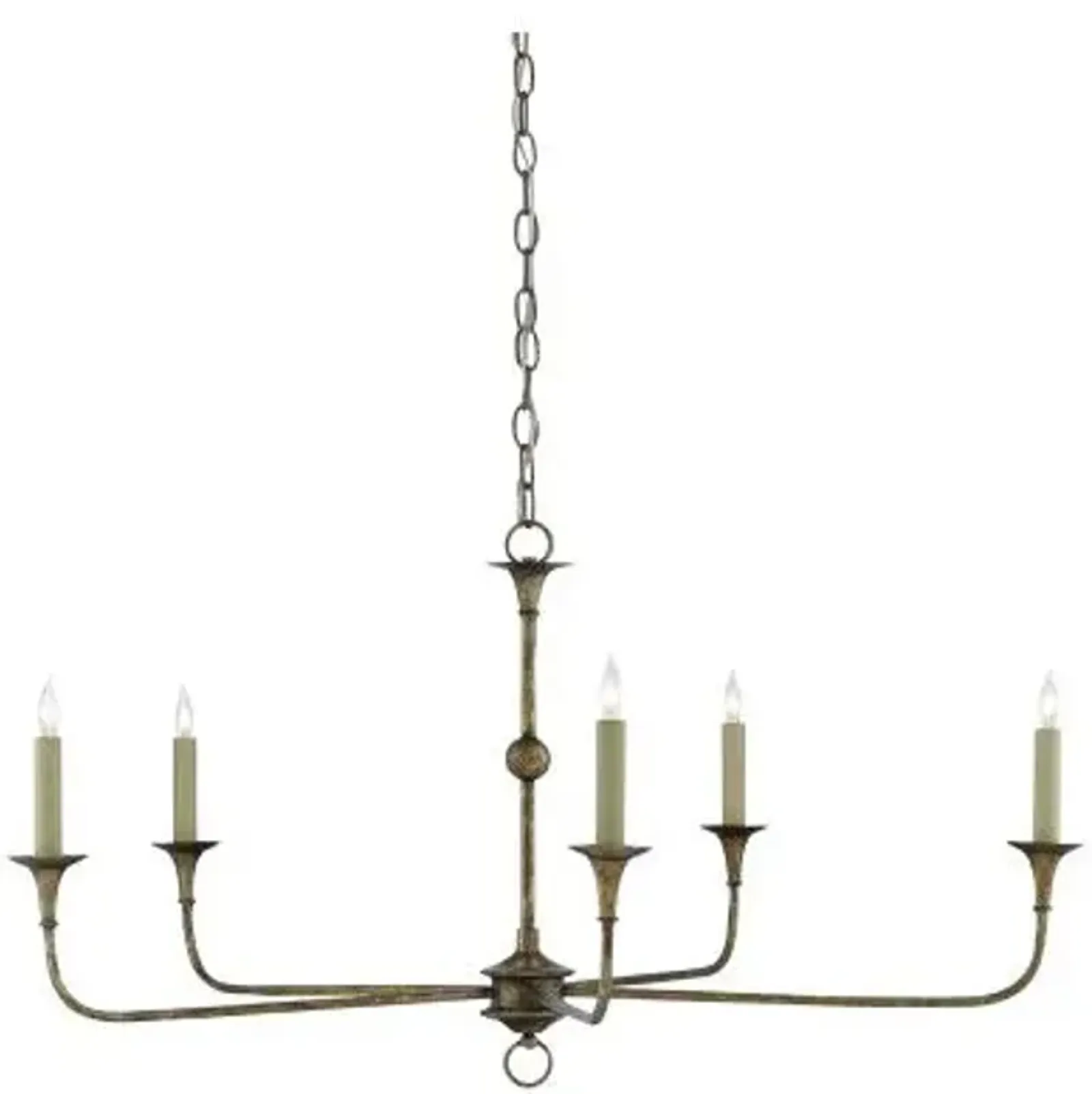 Nottaway Chandelier - Pyrite Bronze - Currey & Company - Brown