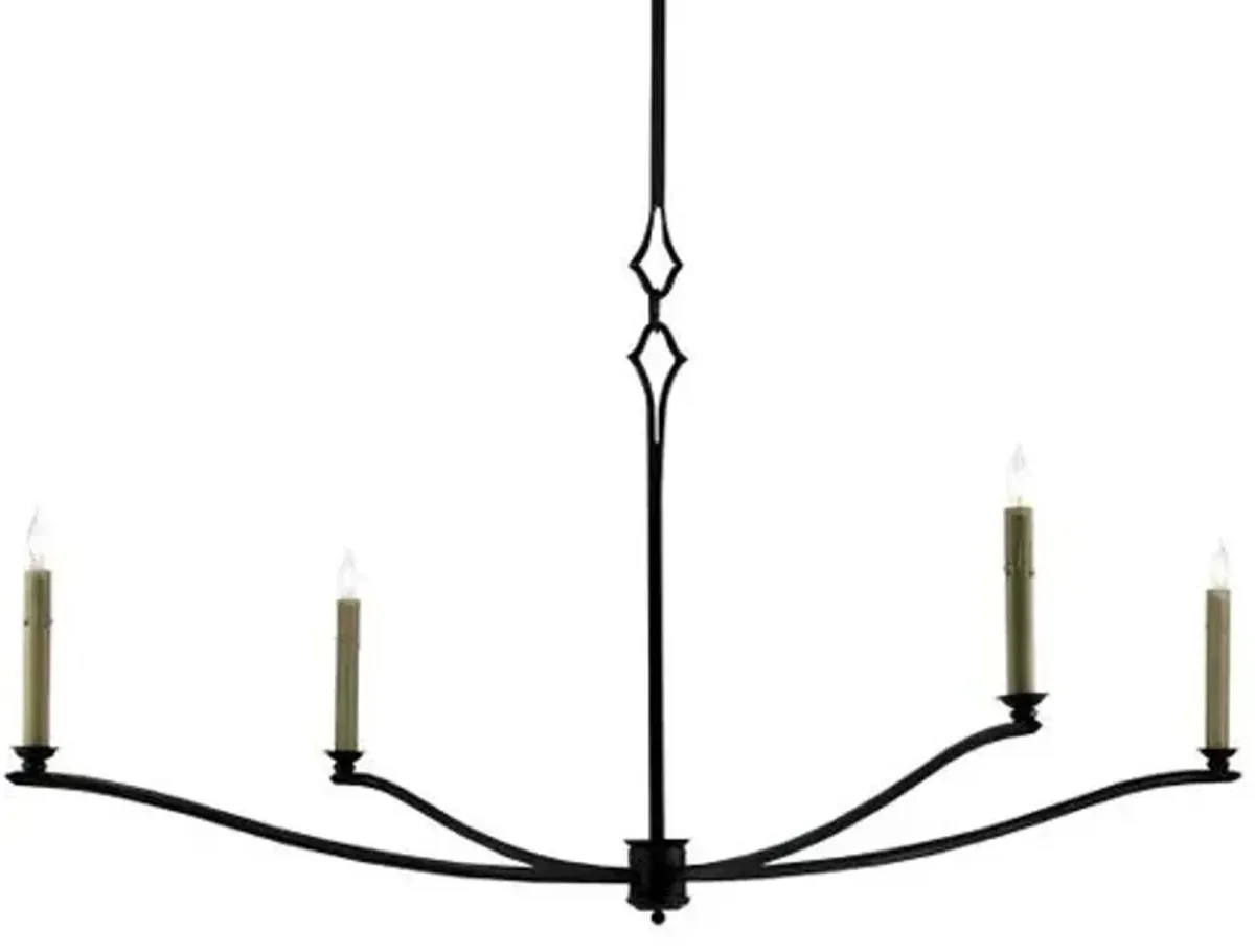 Knole Chandelier - French Black - Currey & Company