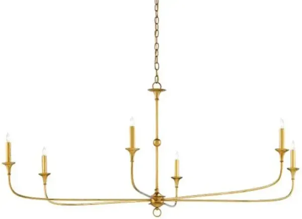 Nottaway Chandelier - Gold - Currey & Company