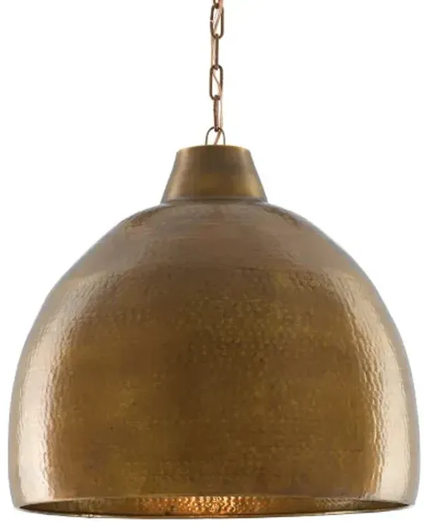 Earthshine Large Pendant - Vintage Brass - Currey & Company - Black