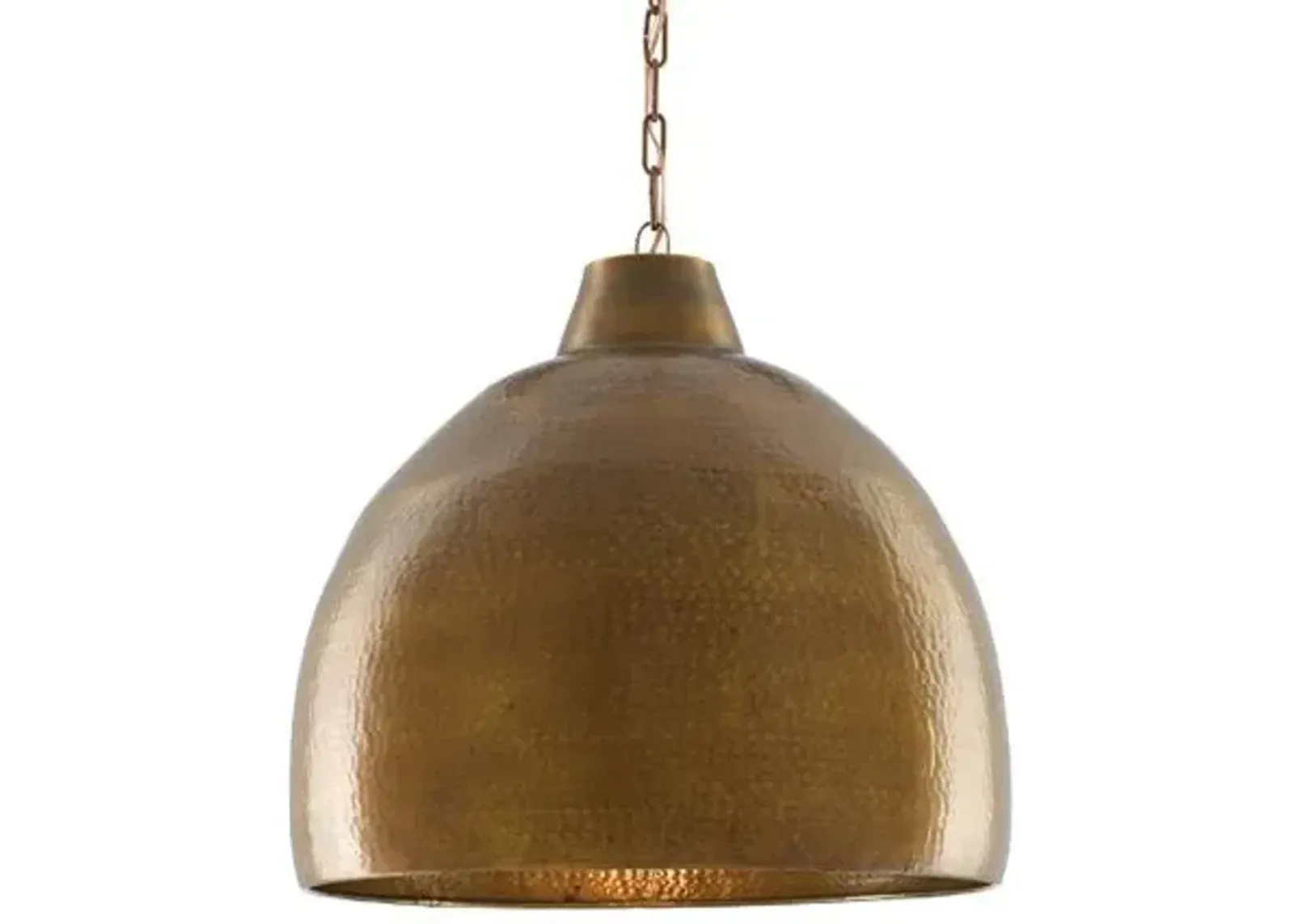 Earthshine Large Pendant - Vintage Brass - Currey & Company - Black