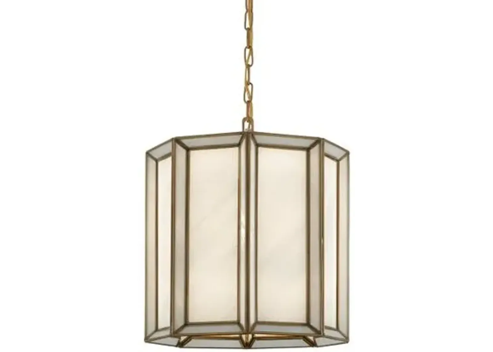 Daze Pendant - Antique Brass/White - Currey & Company