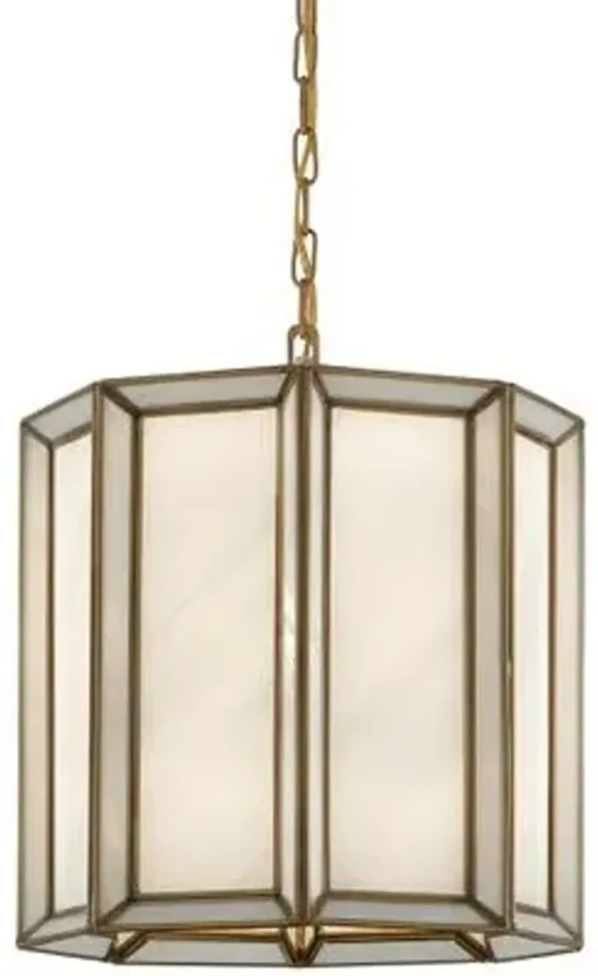 Daze Pendant - Antique Brass/White - Currey & Company