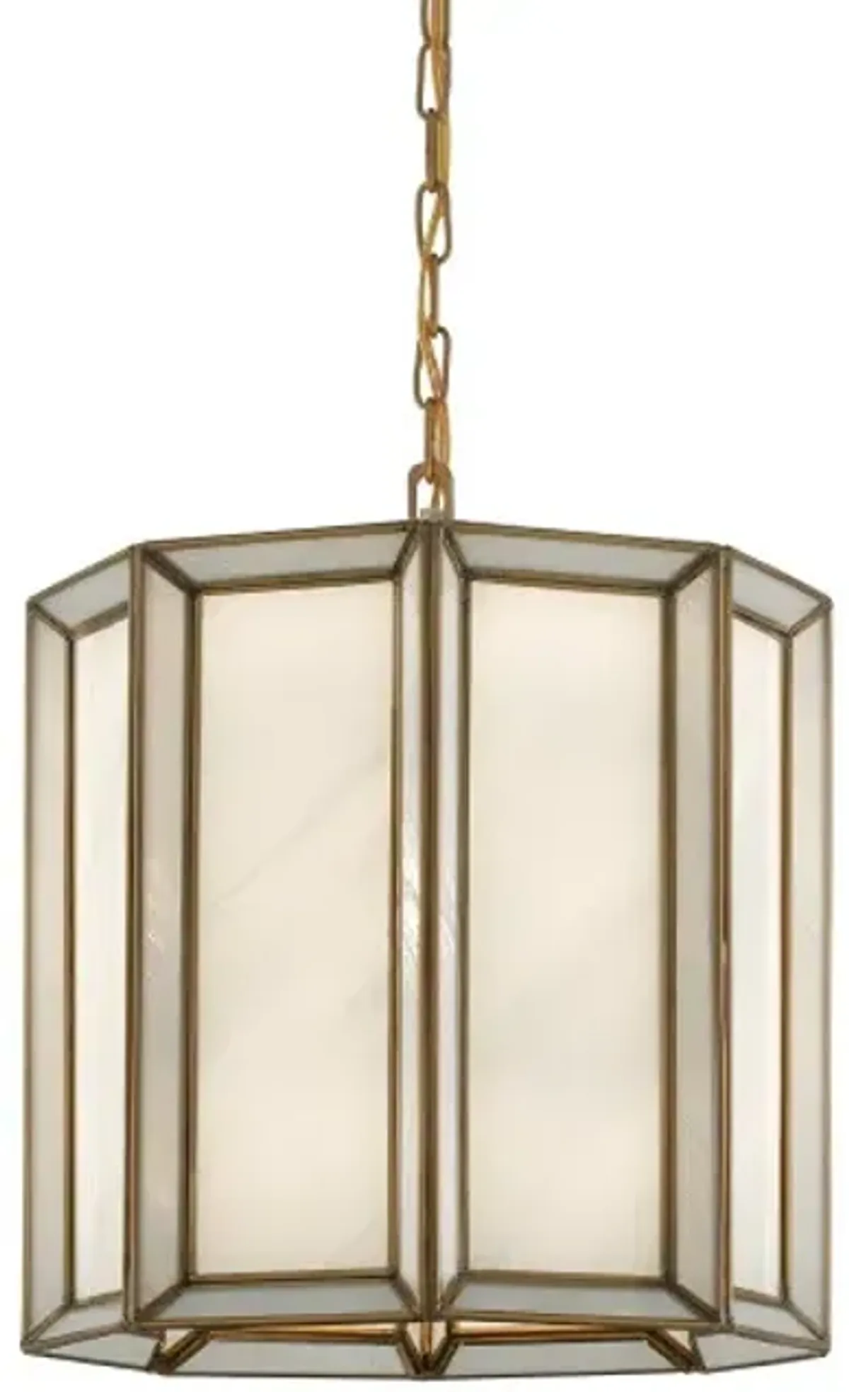Daze Pendant - Antique Brass/White - Currey & Company