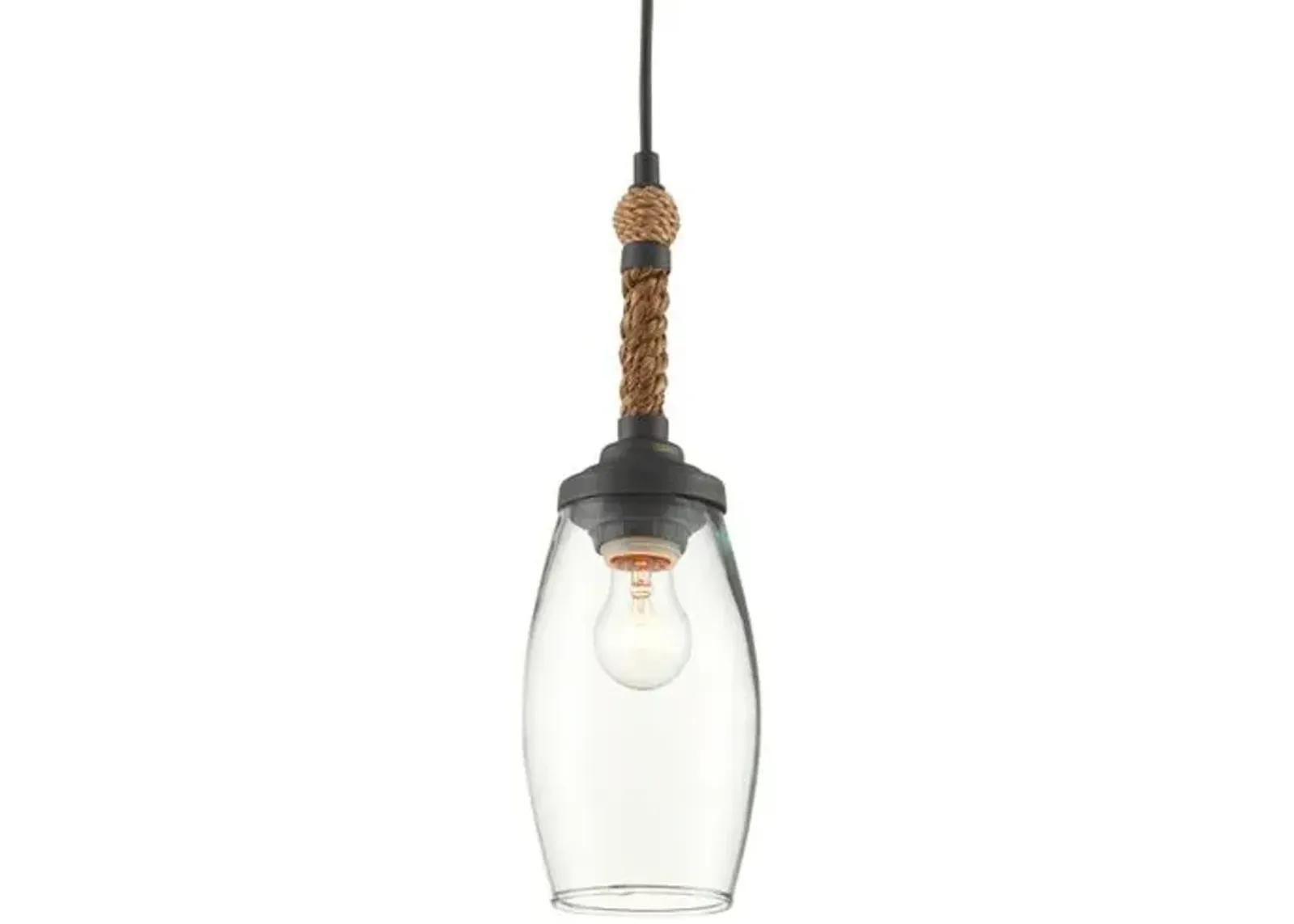 Hightider Rope Pendant - French Black - Currey & Company