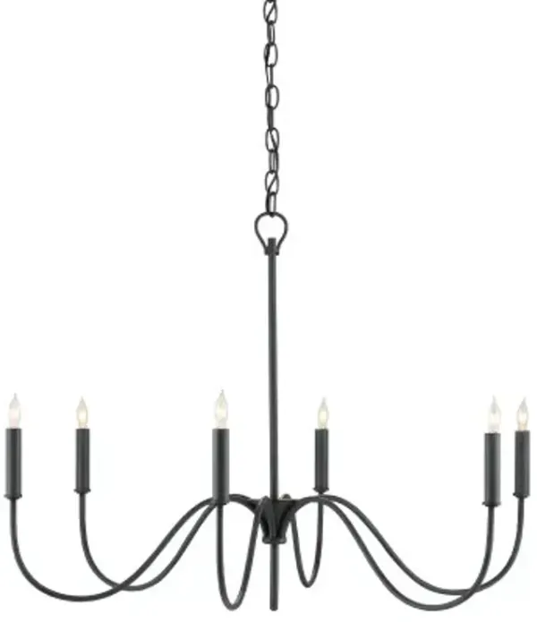 Tirrell Chandelier - Antique Black - Currey & Company