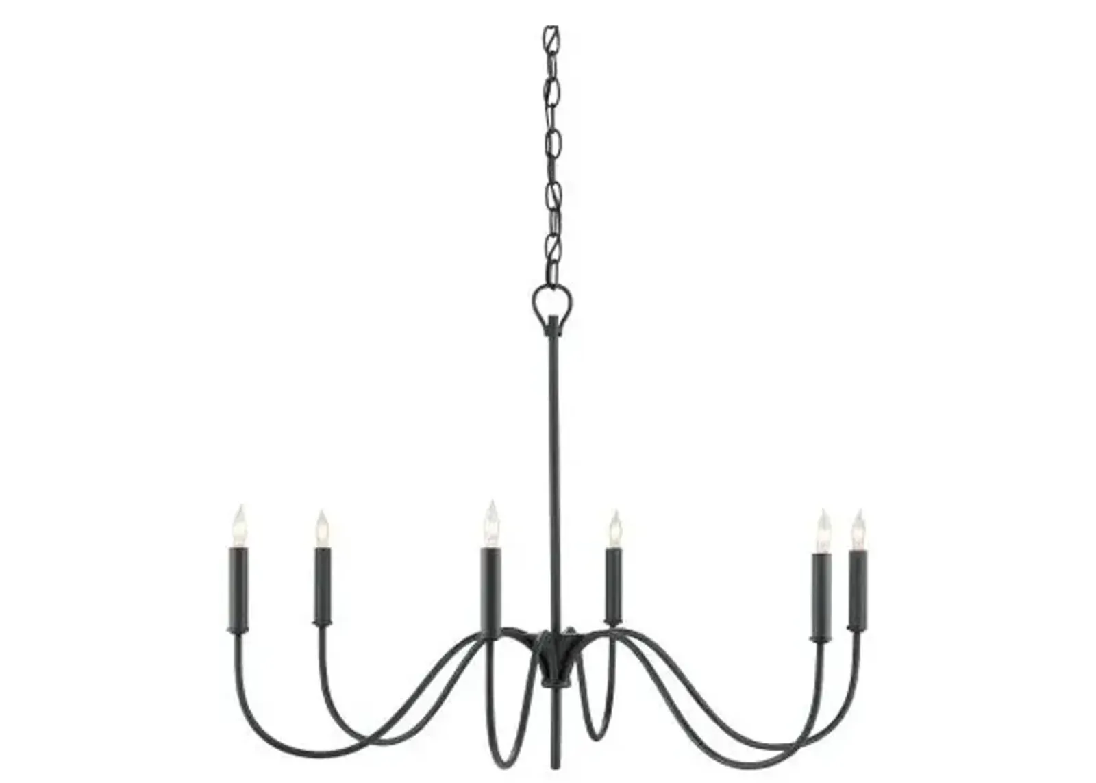 Tirrell Chandelier - Antique Black - Currey & Company