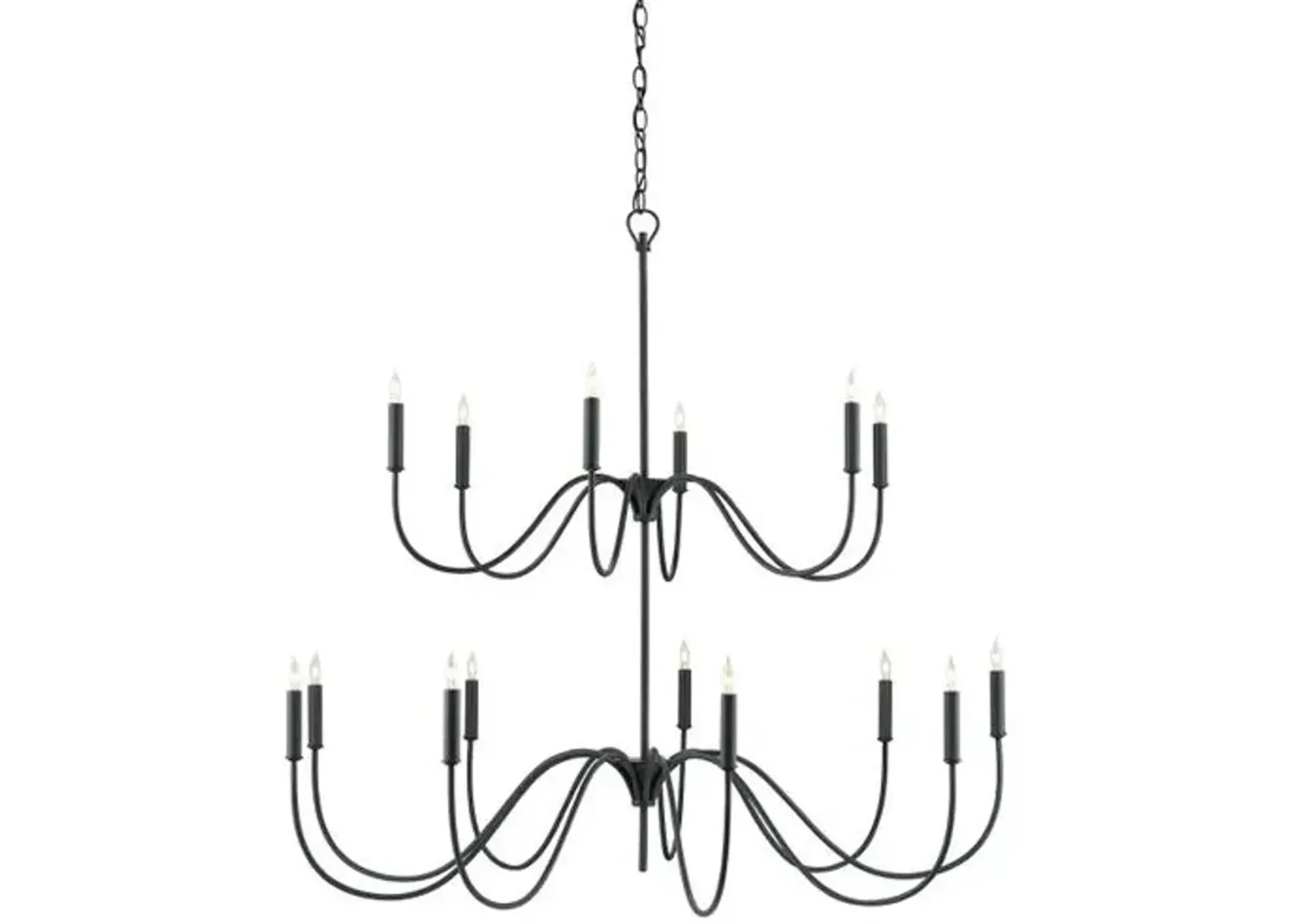 Tirrell Chandelier - Antique Black - Currey & Company