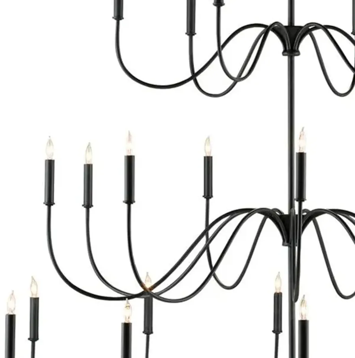 Tirrell Chandelier - Antique Black - Currey & Company