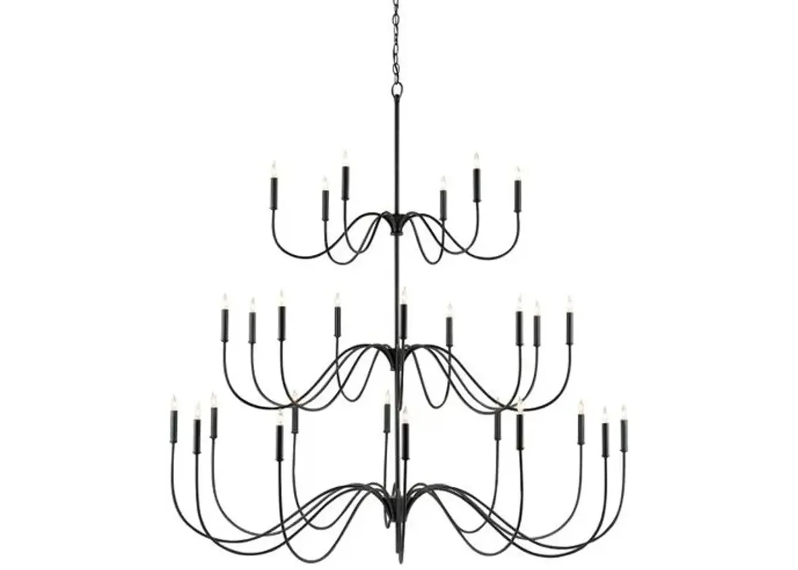 Tirrell Chandelier - Antique Black - Currey & Company