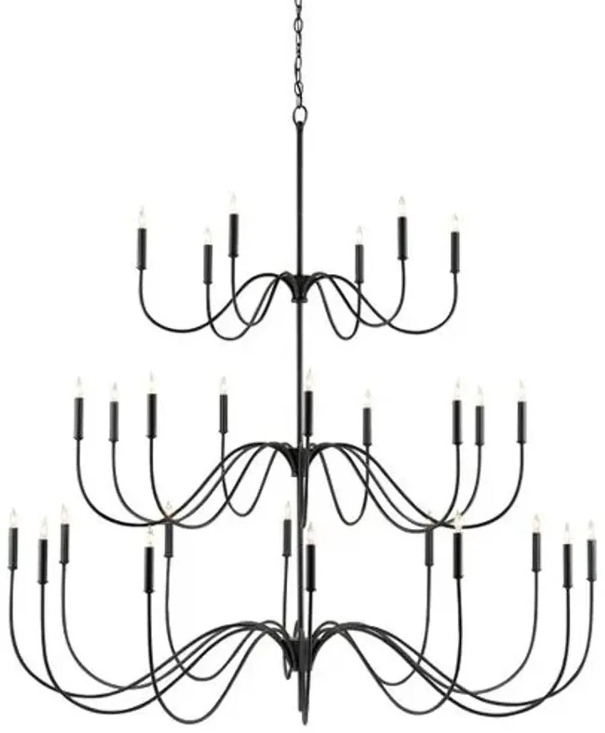 Tirrell Chandelier - Antique Black - Currey & Company