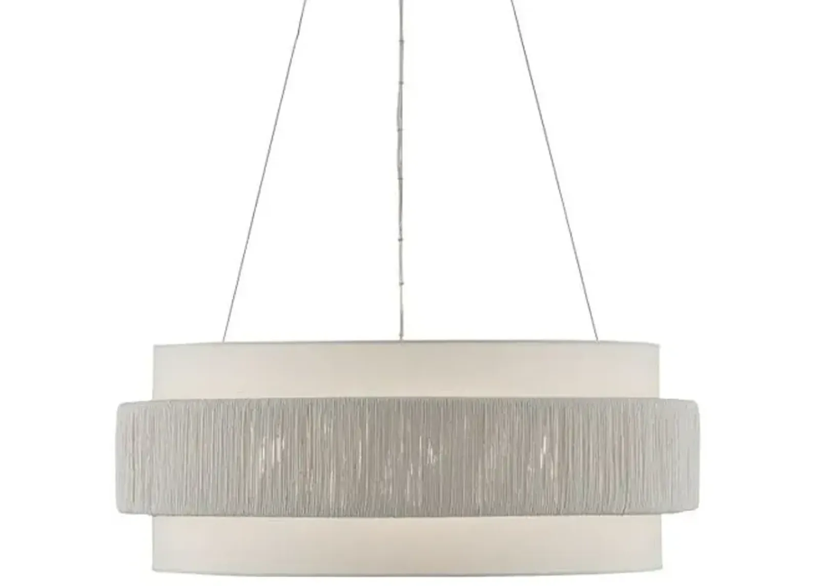 Rousham Chandelier - Beige/Sugar White - Currey & Company - Silver