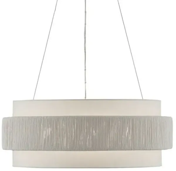 Rousham Chandelier - Beige/Sugar White - Currey & Company - Silver