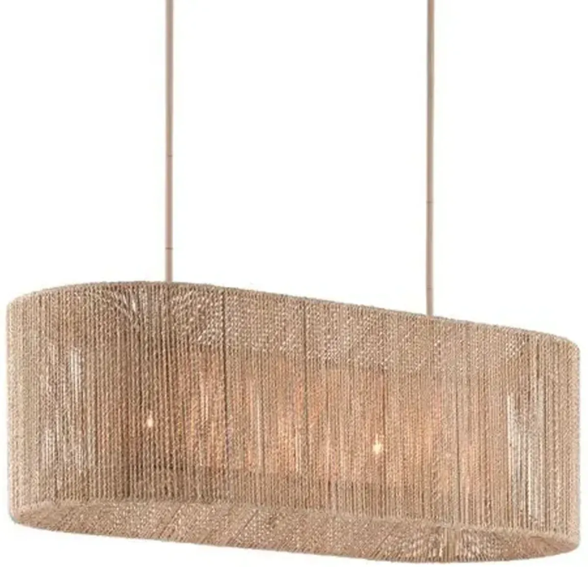 Mereworth Oval Rope Chandelier - Natural/Beige - Currey & Company