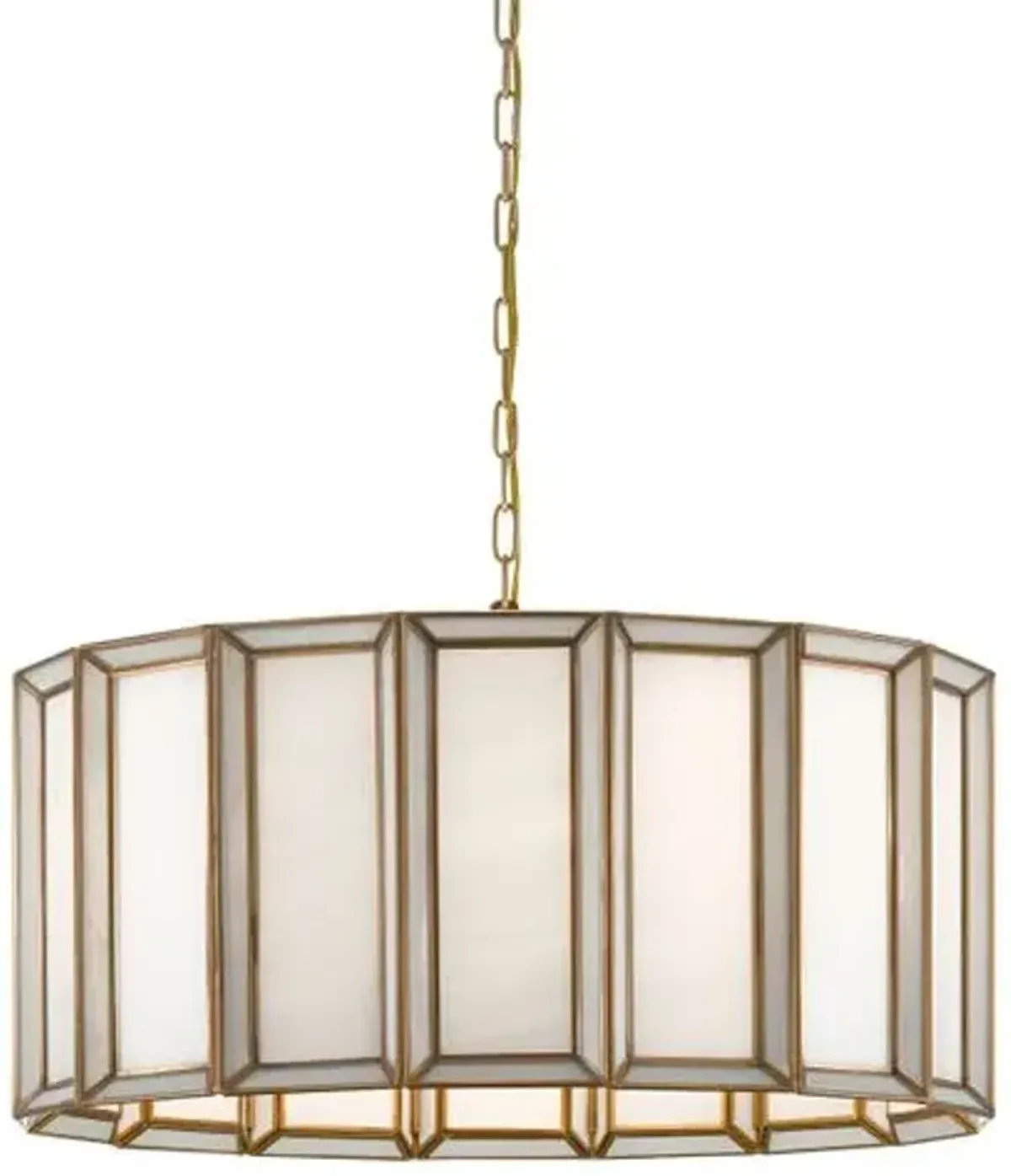 Daze Pendant - Antique Brass/White - Currey & Company