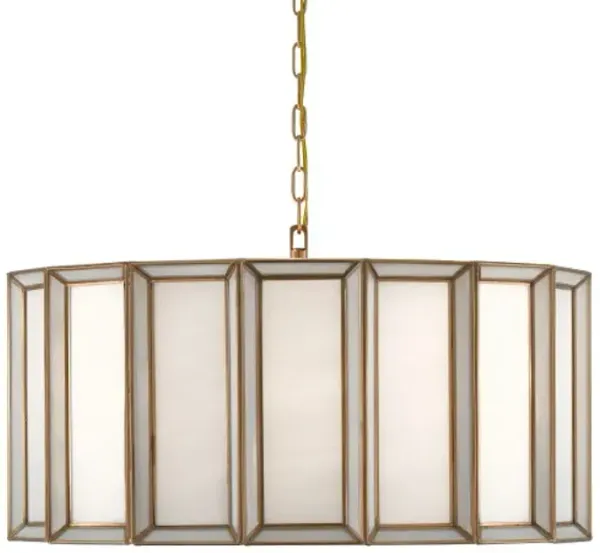 Daze Pendant - Antique Brass/White - Currey & Company
