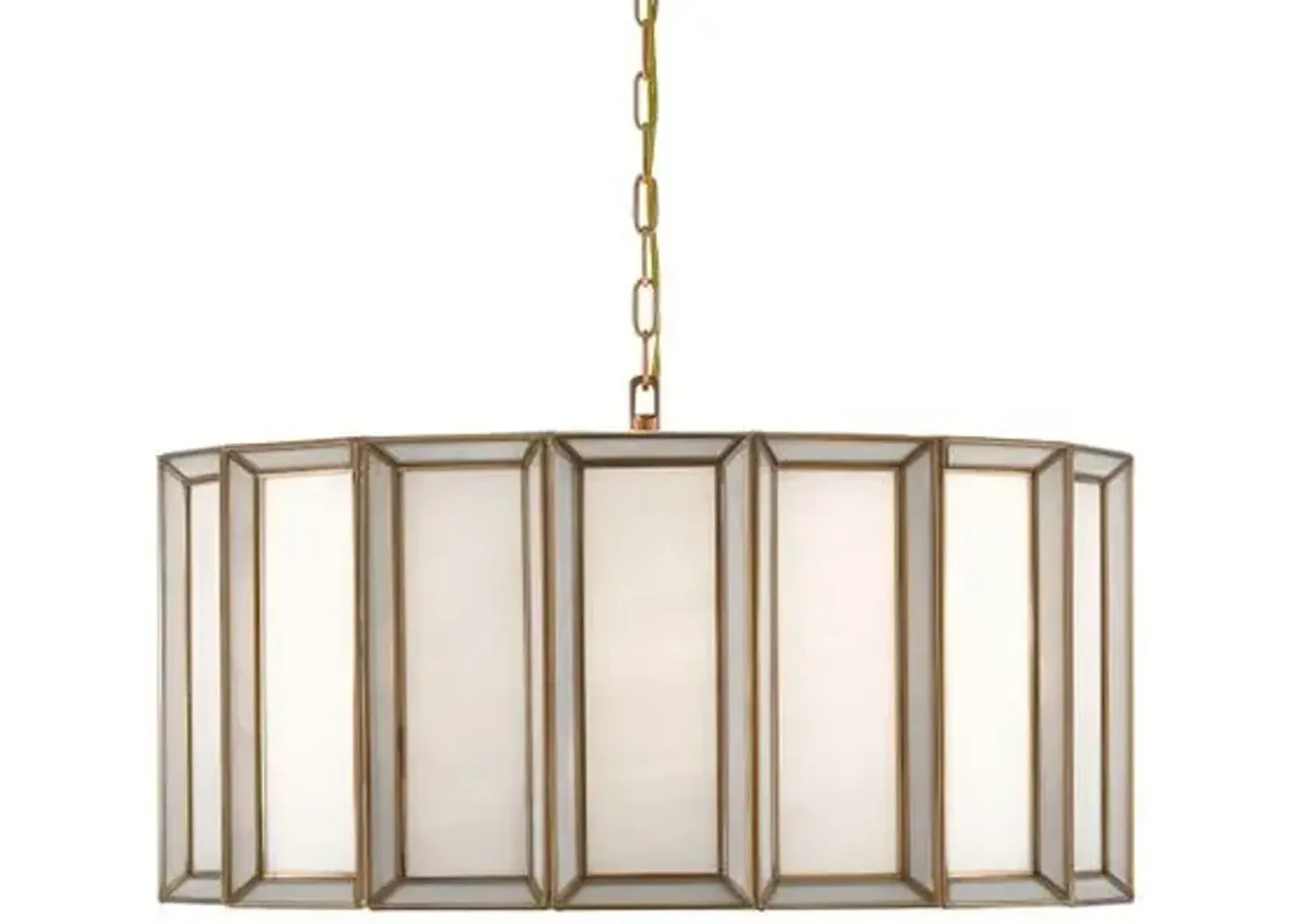 Daze Pendant - Antique Brass/White - Currey & Company