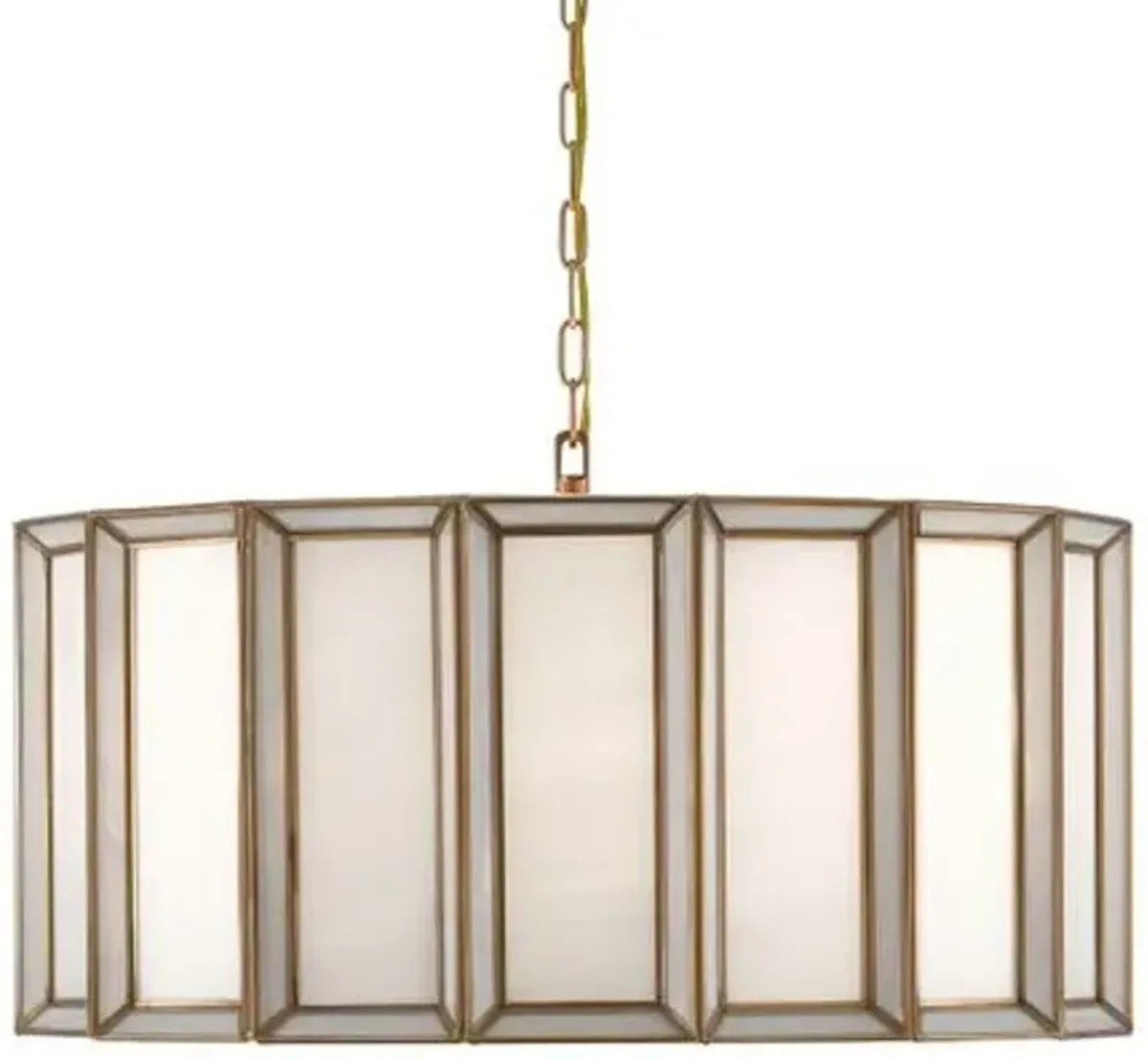 Daze Pendant - Antique Brass/White - Currey & Company