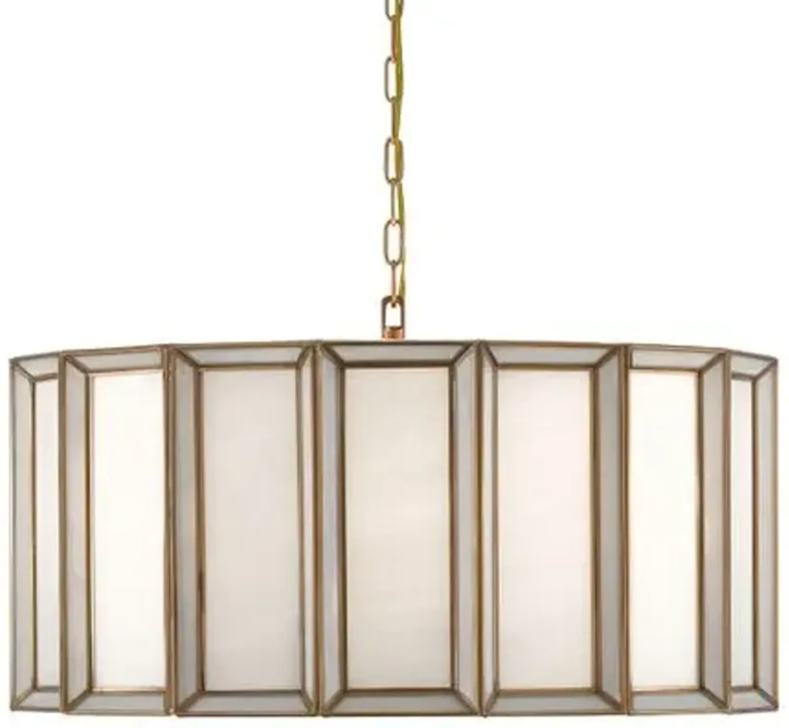 Daze Pendant - Antique Brass/White - Currey & Company