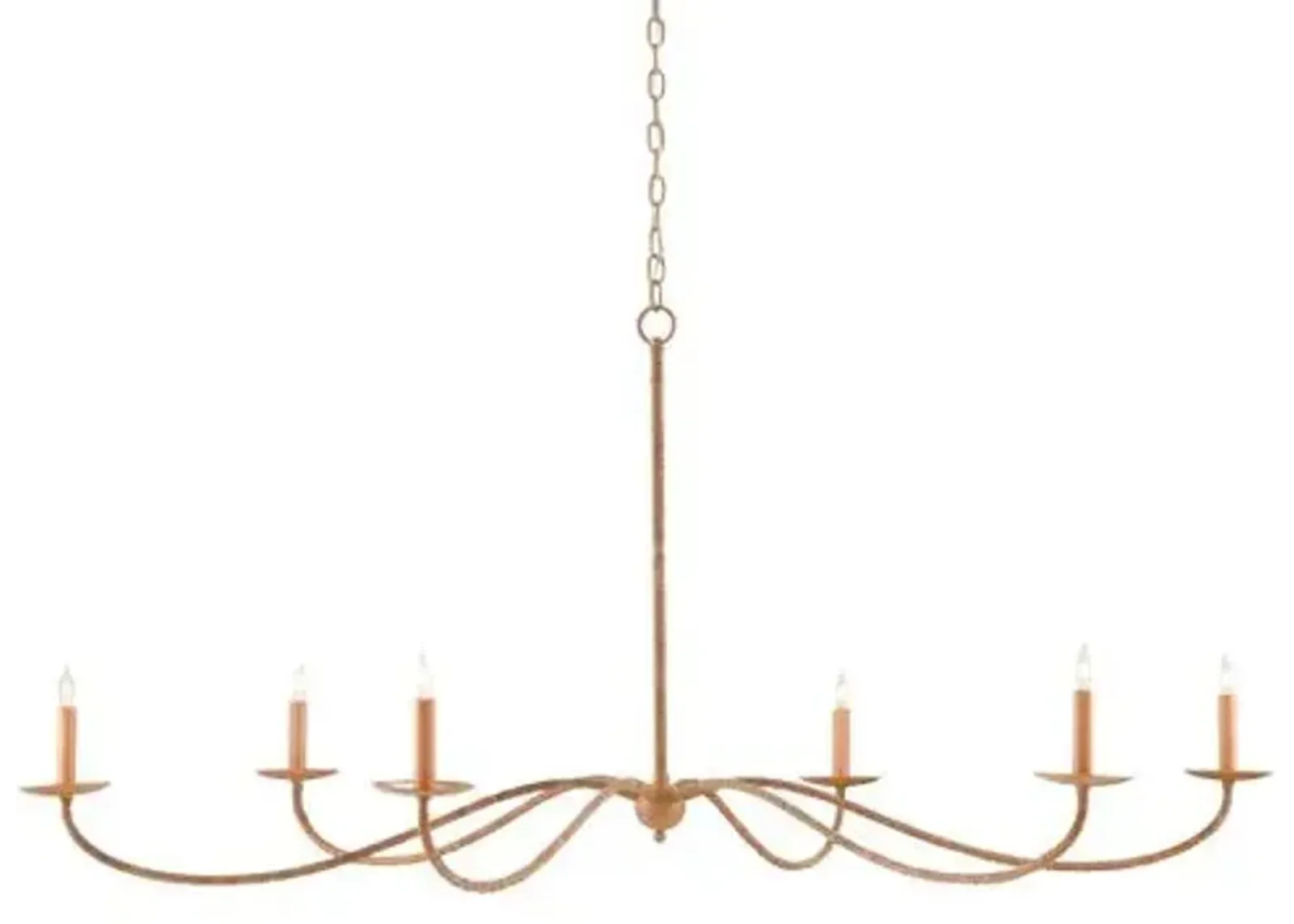 Saxon Chandelier - Natural/Saddle Tan - Currey & Company - Silver