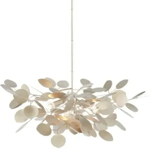 Lunaria Chandelier - Silver - Currey & Company - White