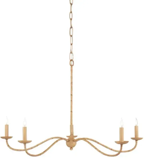 Saxon Chandelier - Natural/Saddle Tan - Currey & Company - Brown