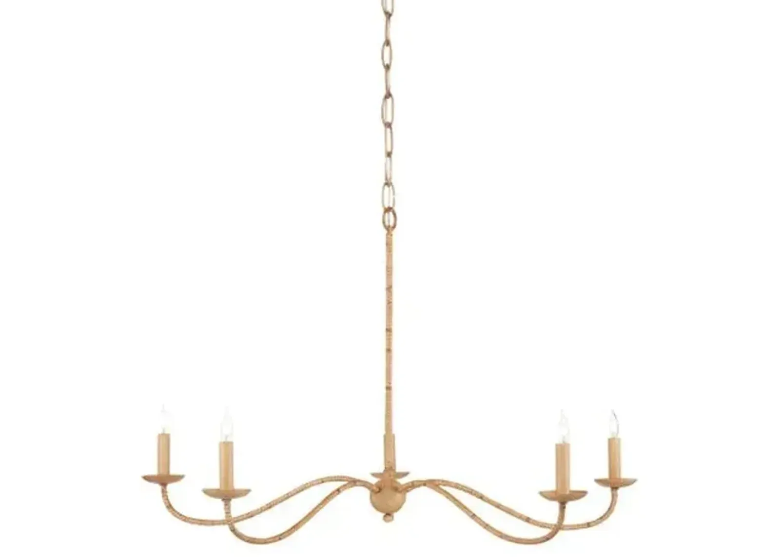 Saxon Chandelier - Natural/Saddle Tan - Currey & Company - Brown