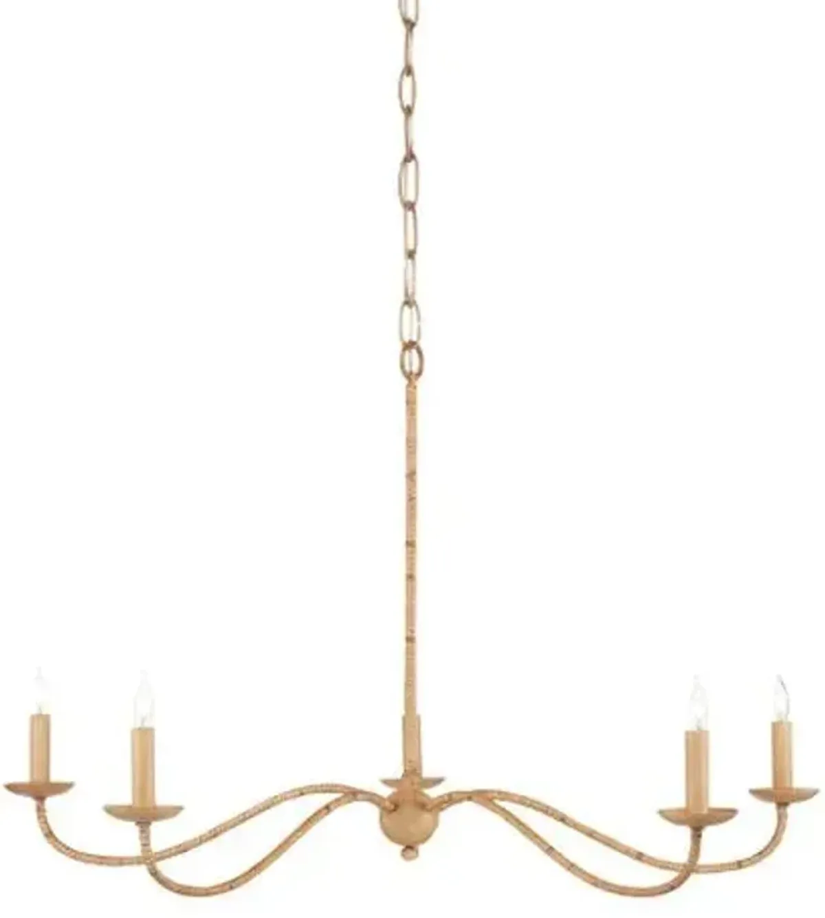 Saxon Chandelier - Natural/Saddle Tan - Currey & Company - Brown