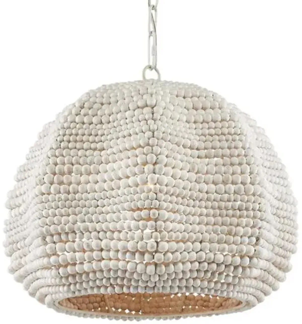 Octavia Beaded Pendant - White - Currey & Company - Brown