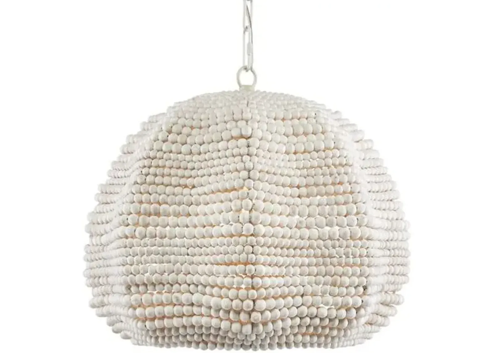 Octavia Beaded Pendant - White - Currey & Company - Brown