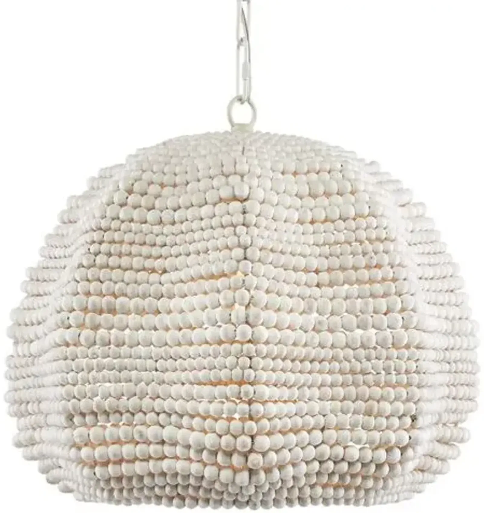 Octavia Beaded Pendant - White - Currey & Company - Brown