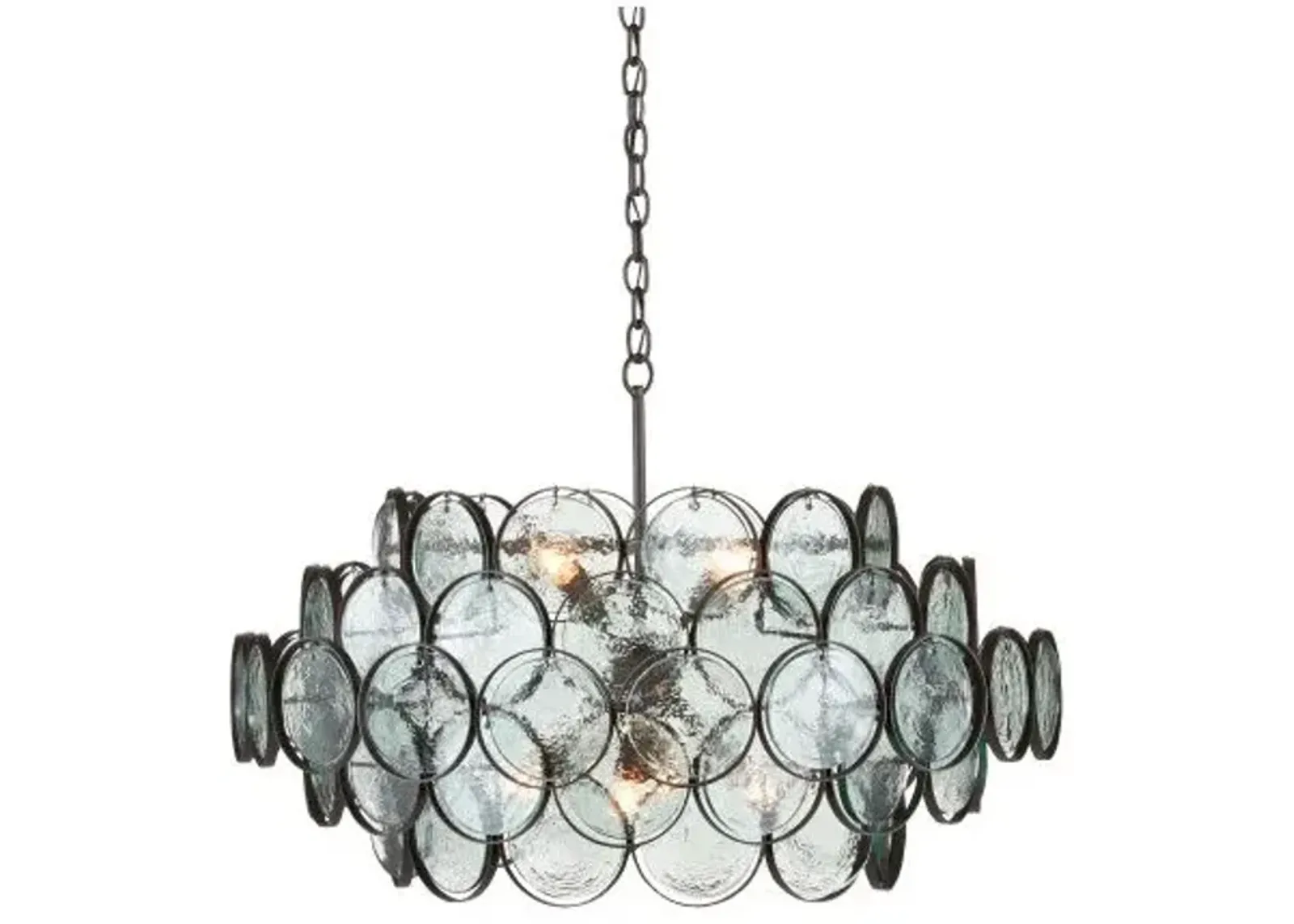 Galahad Small Chandelier - Clear/Bronze - Currey & Company - Gold