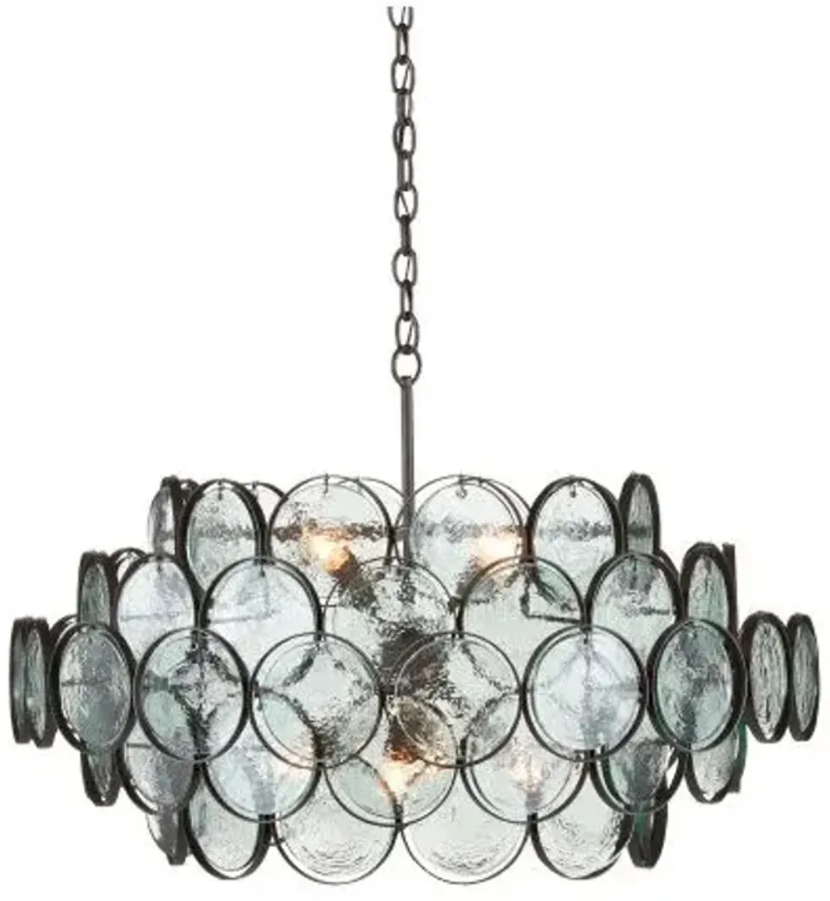 Galahad Small Chandelier - Clear/Bronze - Currey & Company - Gold