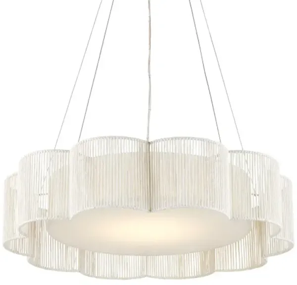 Ancroft Chandelier - White/Silver - Currey & Company
