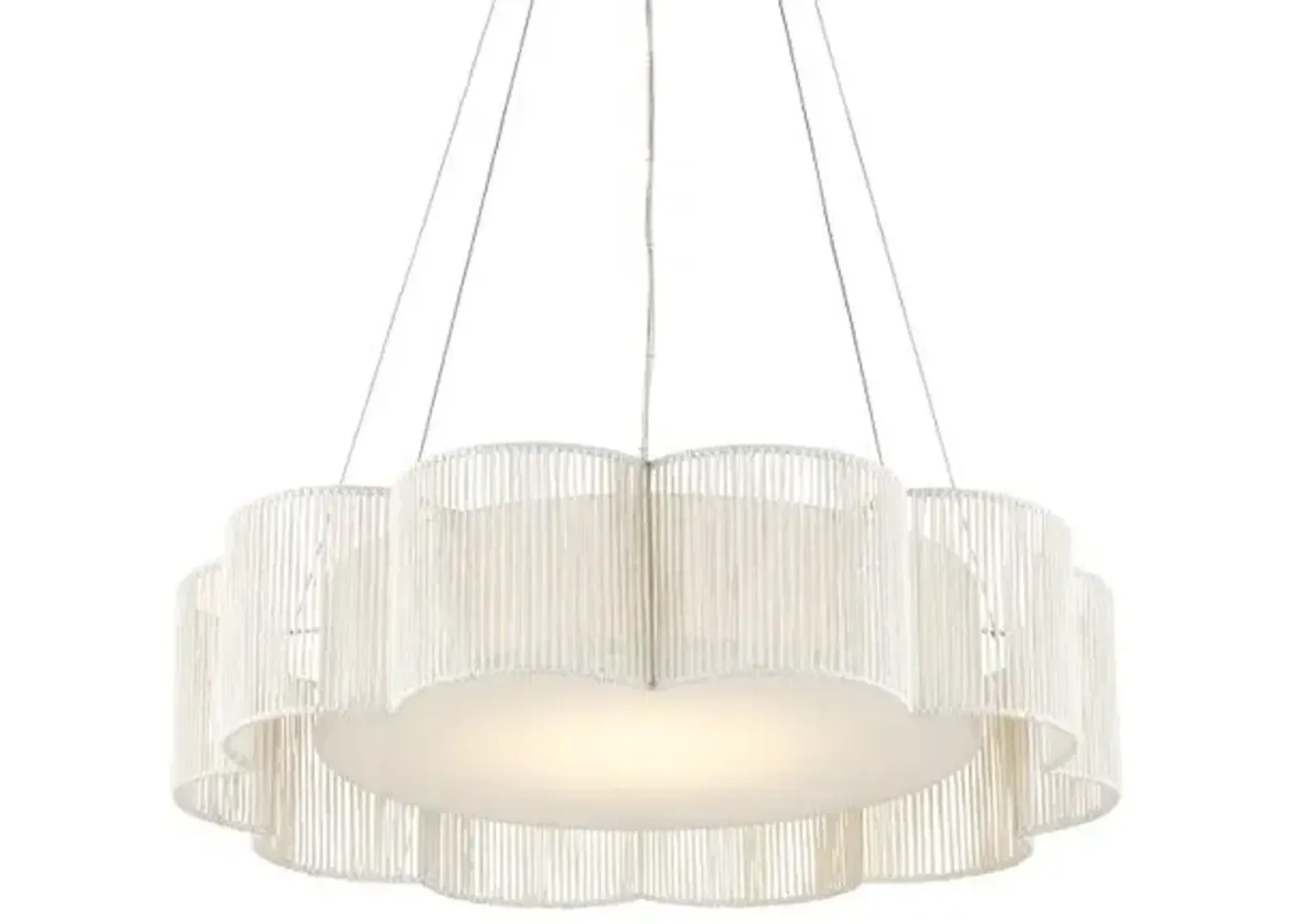 Ancroft Chandelier - White/Silver - Currey & Company