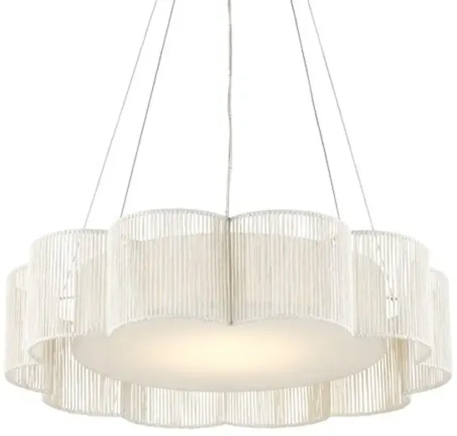 Ancroft Chandelier - White/Silver - Currey & Company