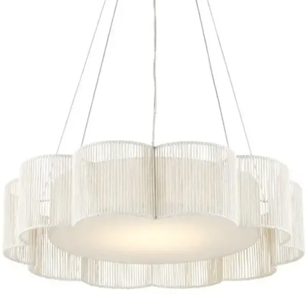 Ancroft Chandelier - White/Silver - Currey & Company