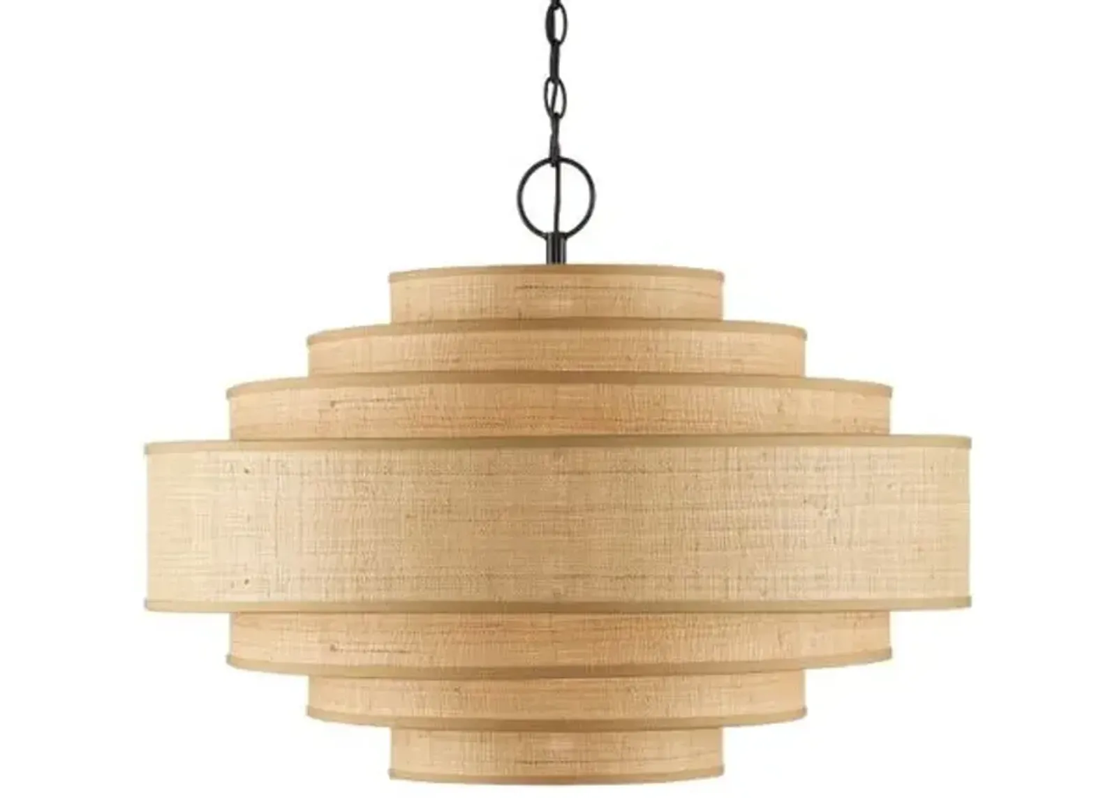 Maura Chandelier - Natural/Satin Black - Currey & Company