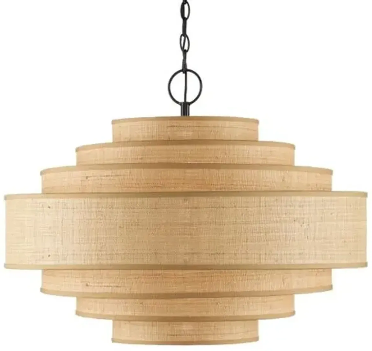 Maura Chandelier - Natural/Satin Black - Currey & Company