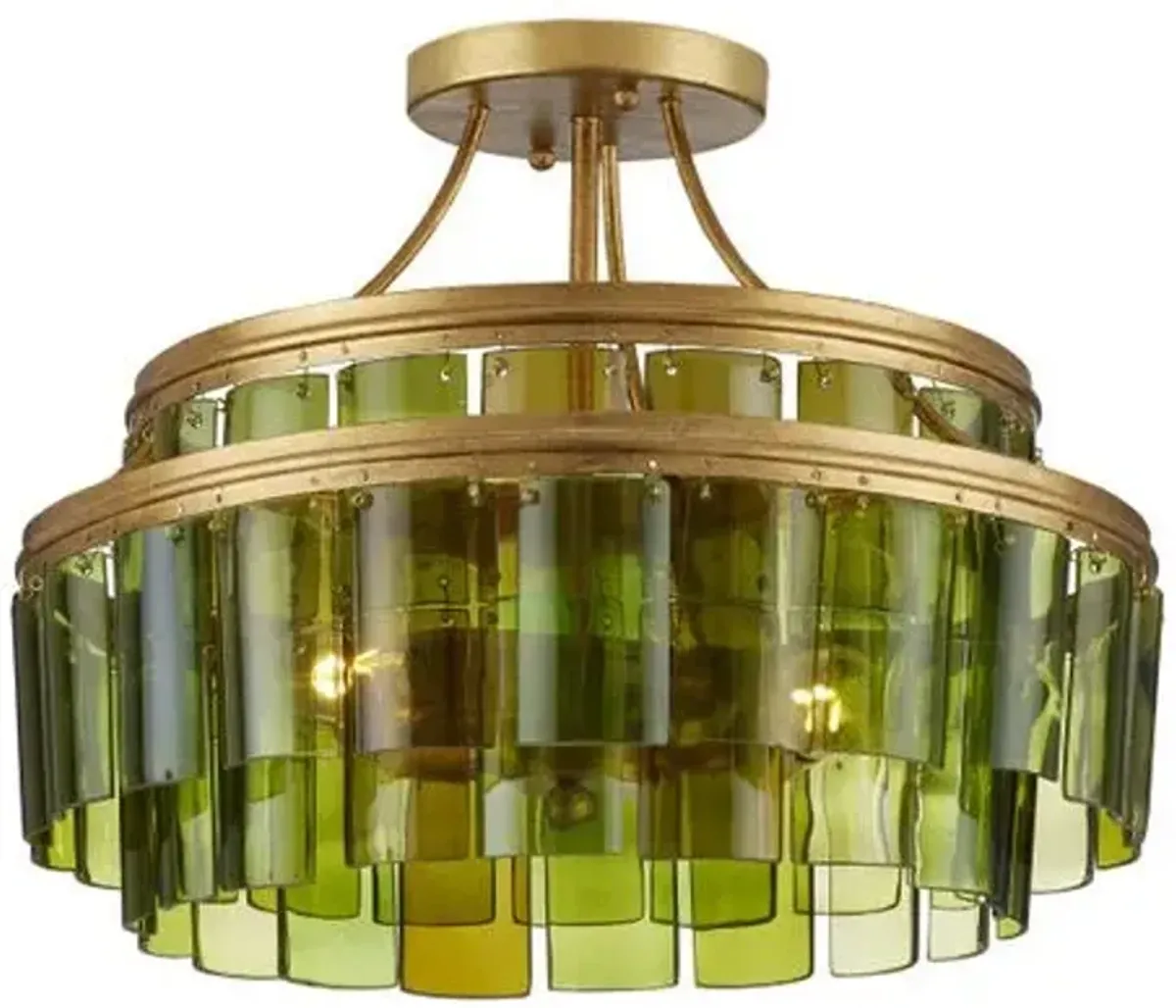 Vintner Semi Flush Mount - Green - Currey & Company