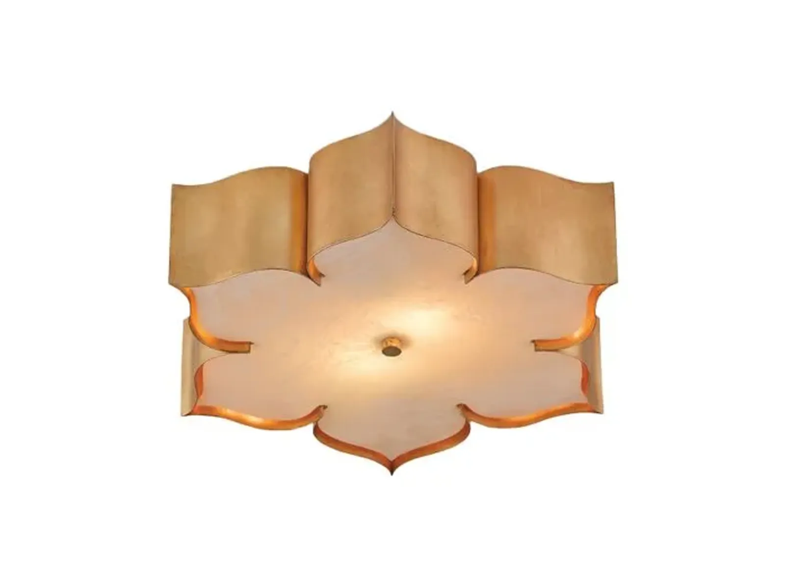 Grand Lotus Flush Mount - Antique Gold - Currey & Company - Brown