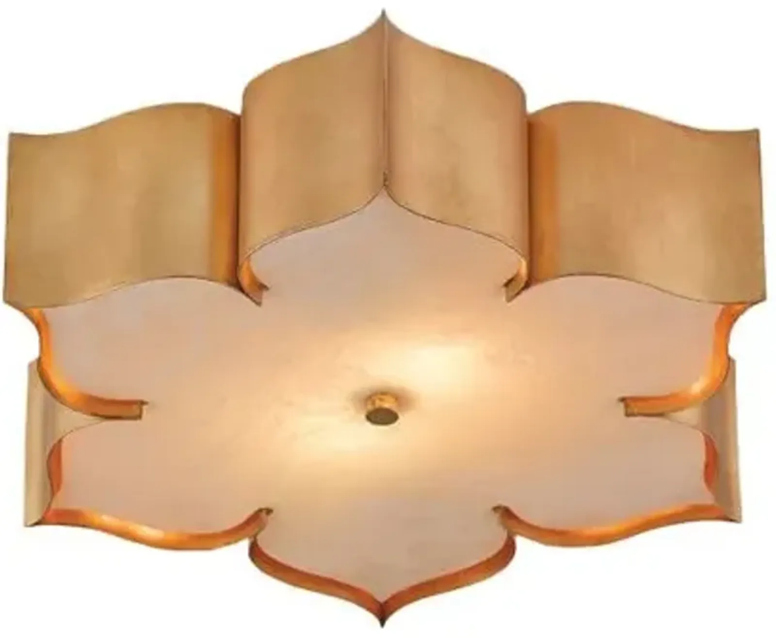 Grand Lotus Flush Mount - Antique Gold - Currey & Company - Brown