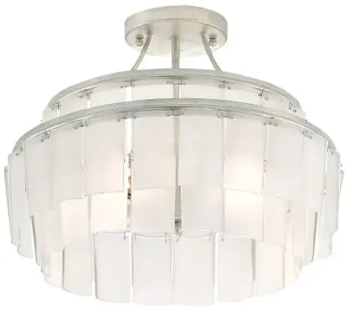 Vintner Semi-Flush Mount - Opaque White/Silver - Currey & Company