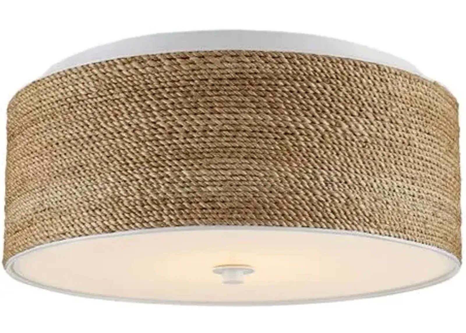 Coulton Rope Flush Mount - Natural/White - Currey & Company - Gold