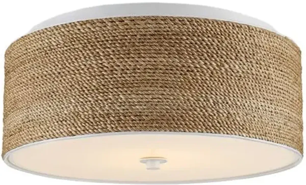 Coulton Rope Flush Mount - Natural/White - Currey & Company - Gold