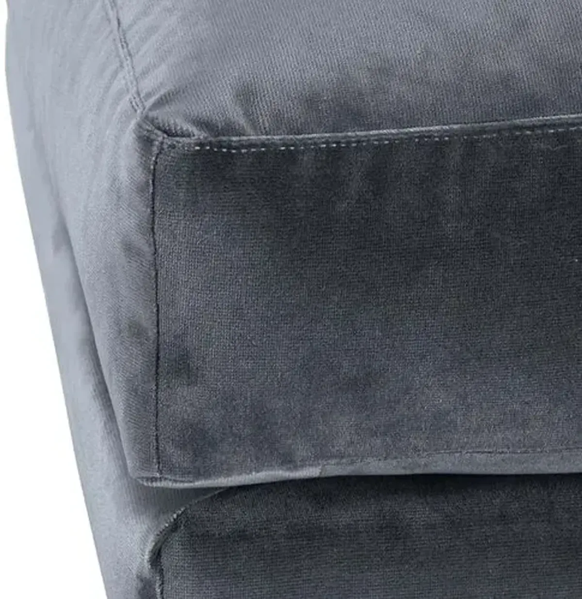 Margot Velvet Ottoman - Gray