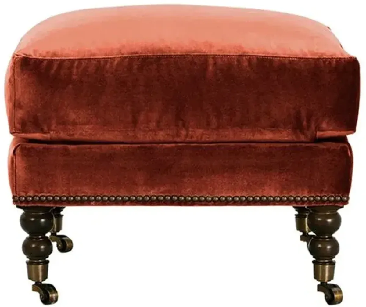 Margot Velvet Ottoman - Orange