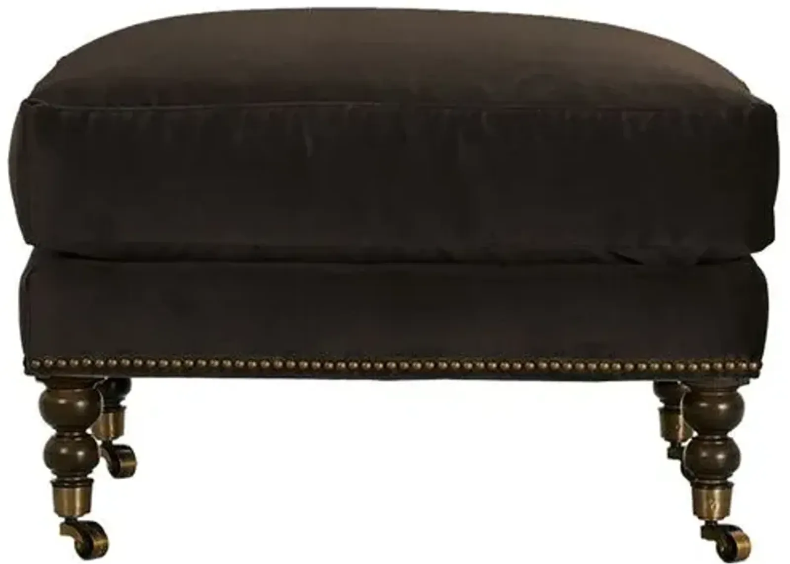 Margot Velvet Ottoman - Brown