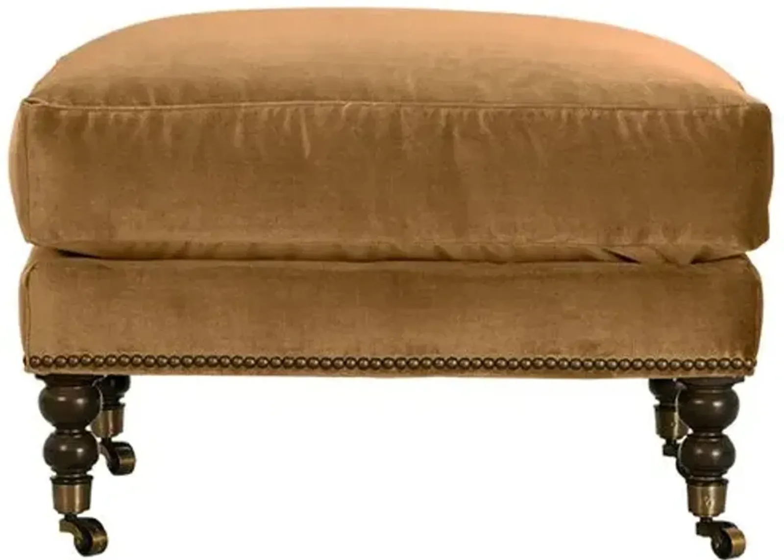 Margot Velvet Ottoman - Gold